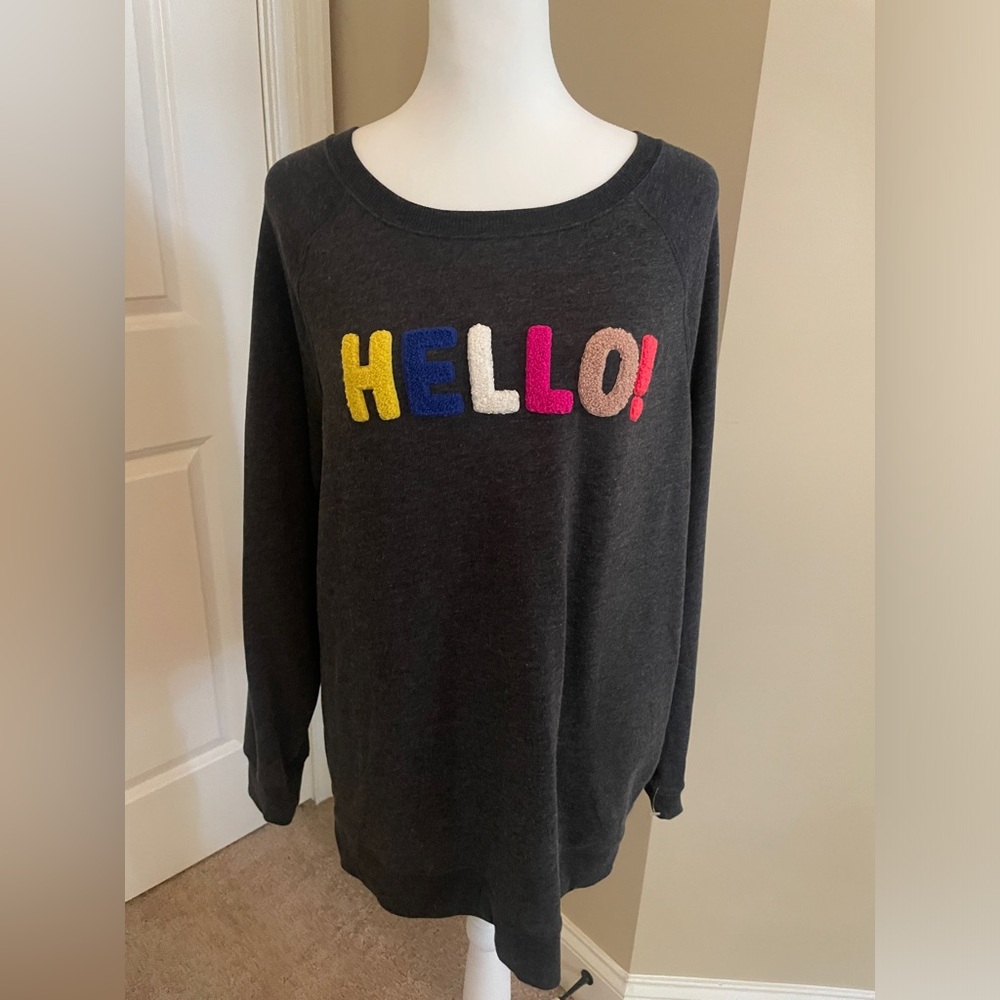HELLO! Felt Winter Fall Sweatshirt